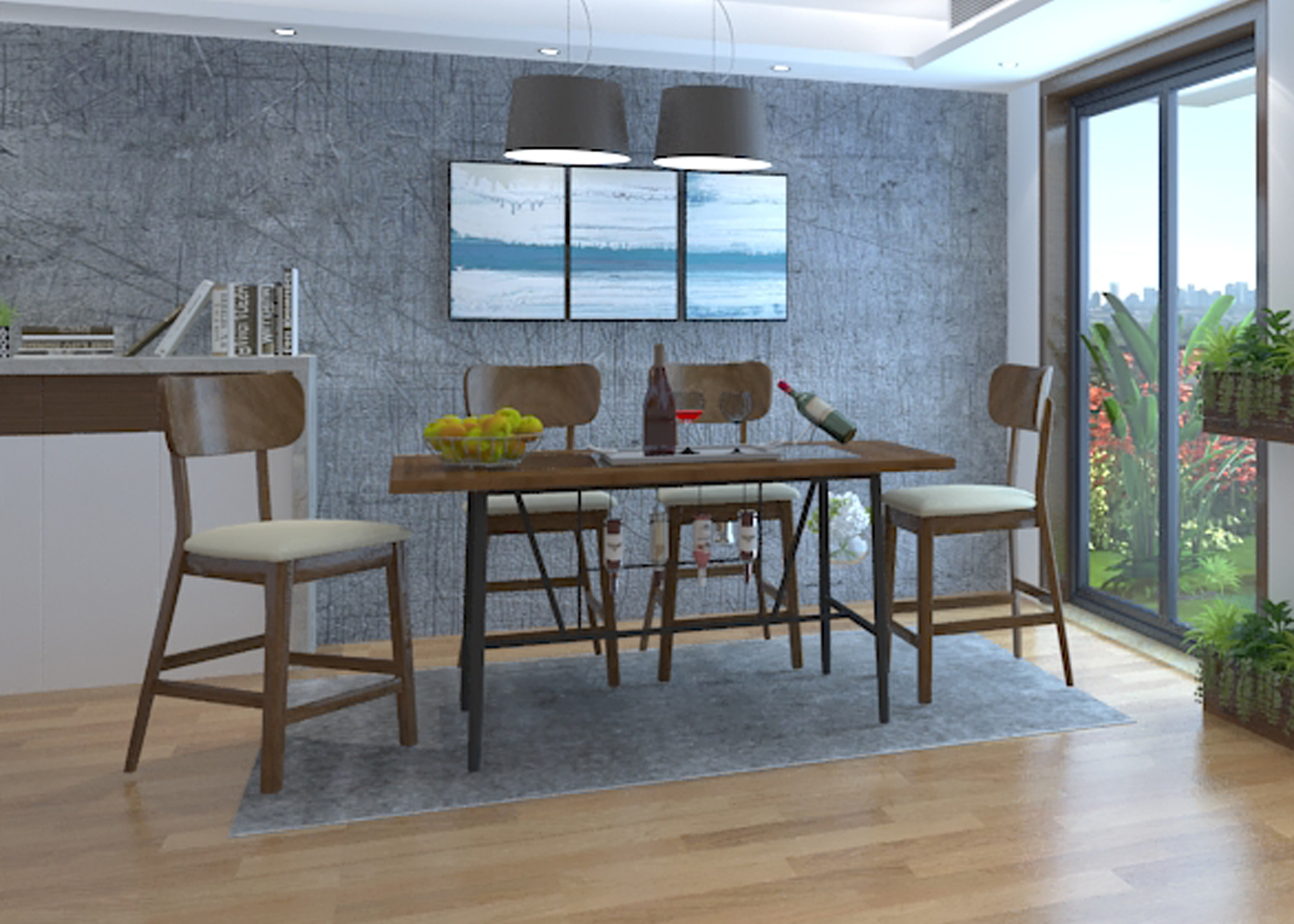 Fullerton Bar Dining Set Inhabitr Furniture Rental