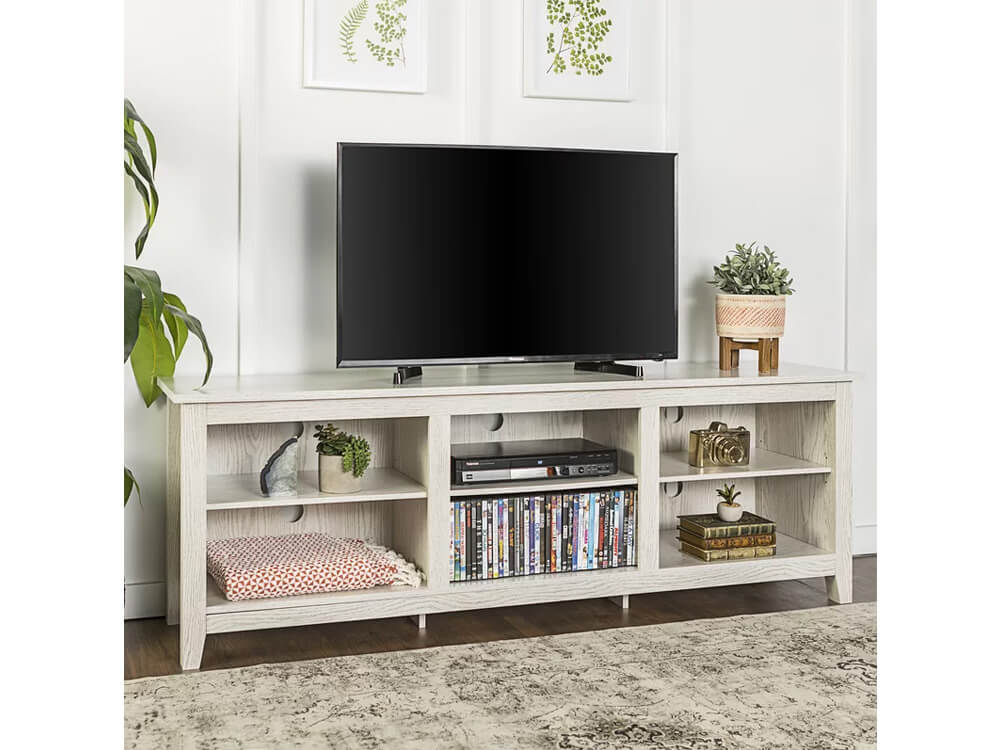 White Oak TV Stand Inhabitr Furniture Rental Inhabitr