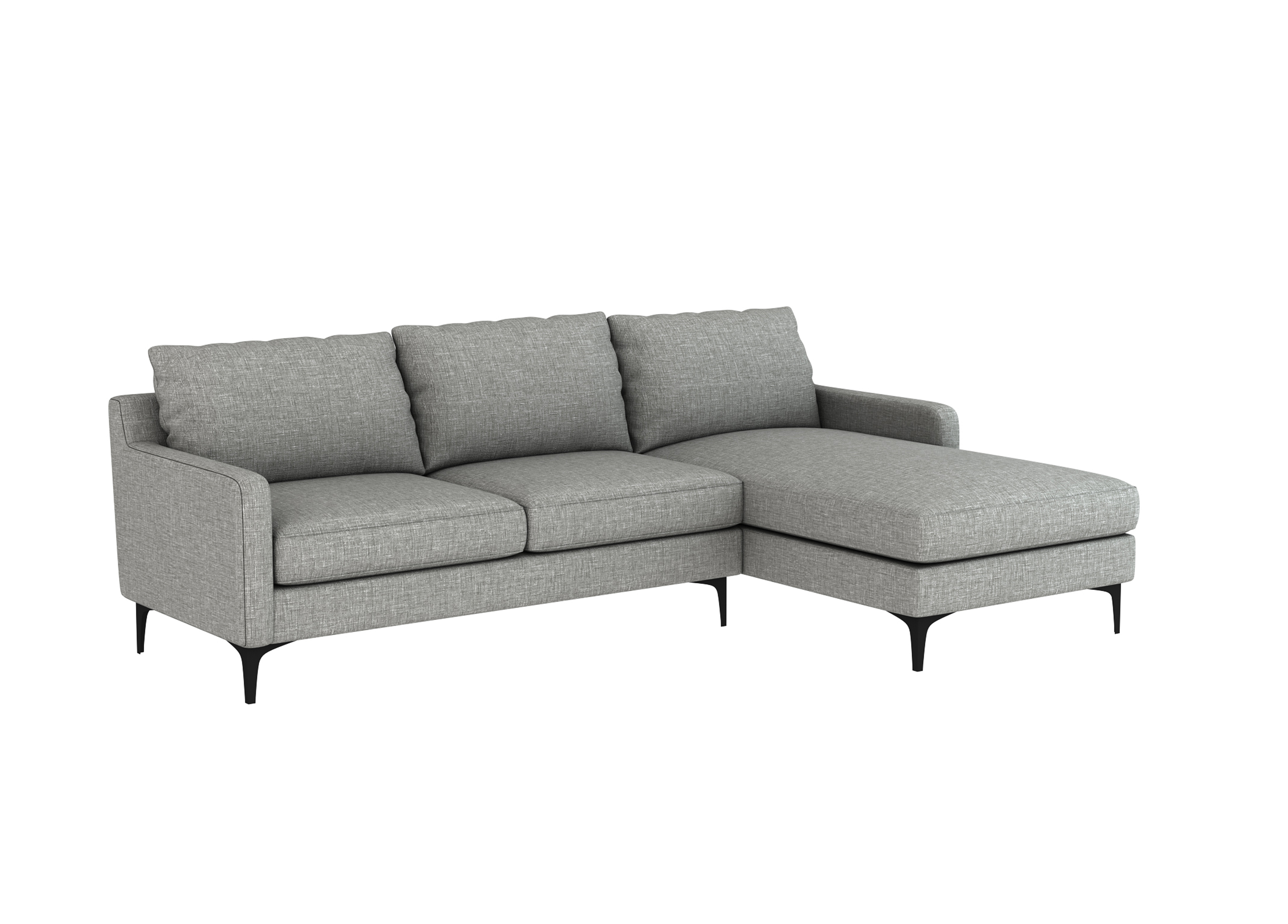 Medici Grey Linen Sectional Sofa Inhabitr Furniture Rental