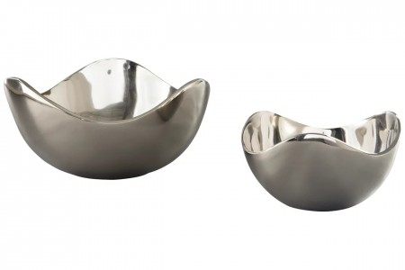 Inhabitr Silver Decor Bowl Set